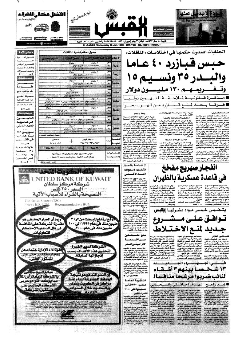(القبس | 8264 | 1996-06-26)