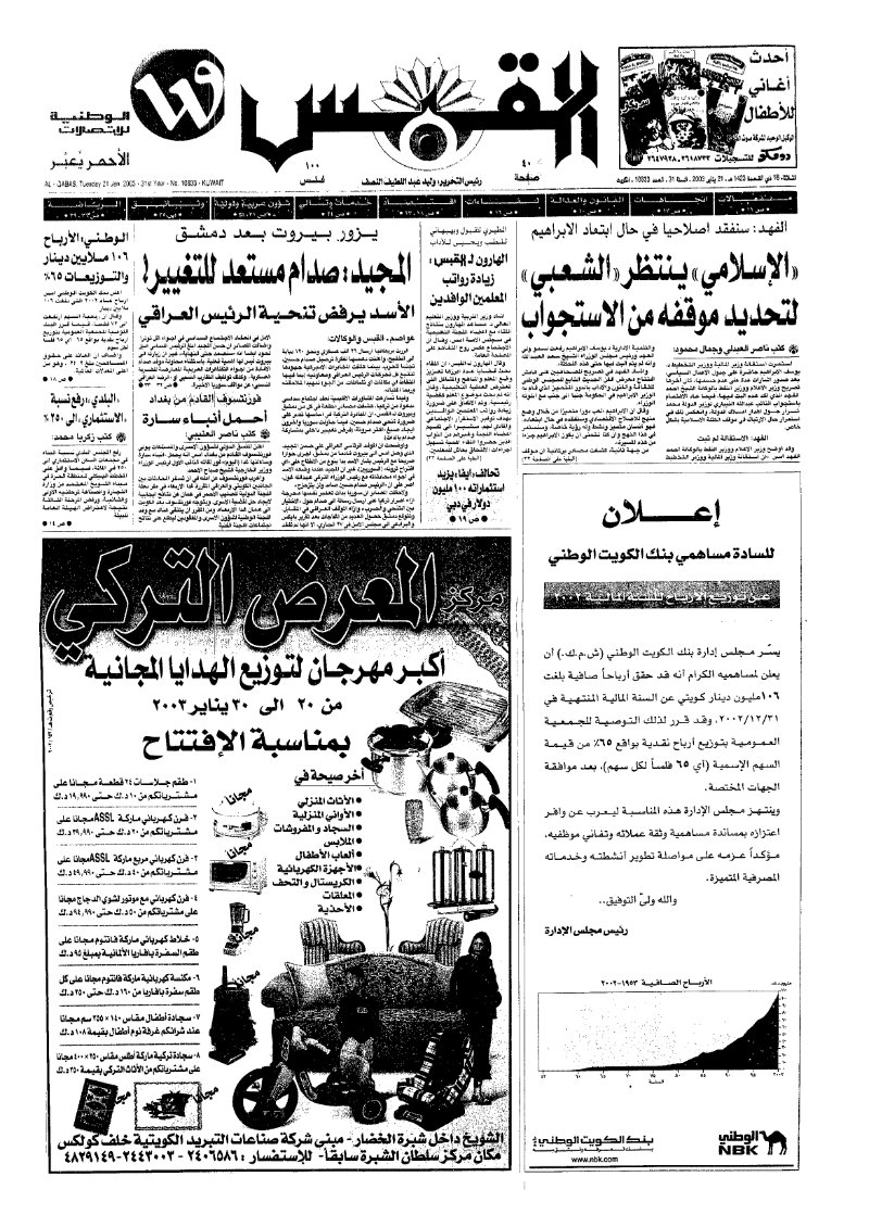 (القبس | 10633 | 2003-01-21)